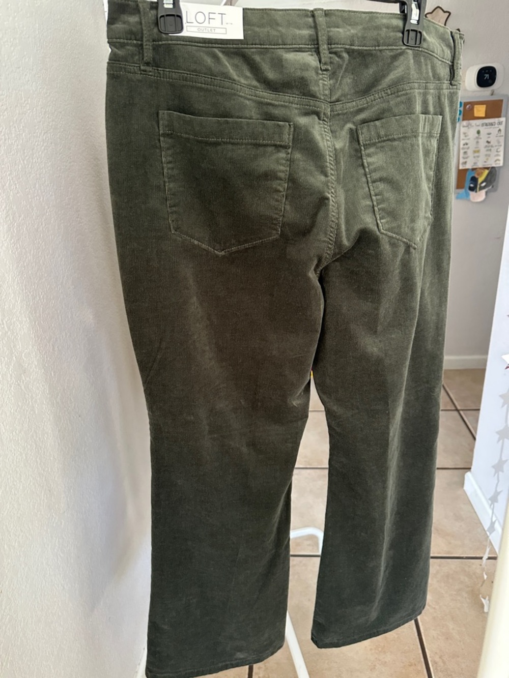 LOFT Olive Green Corduroy Men’s Straight-Leg Pants - Picture 2 of 4